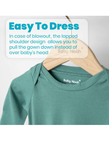 Vestido de Nudo para Bebé Baby Noah 0-3 Meses Verde Oscuro