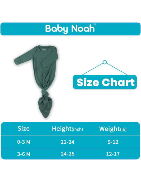 Vestido de Nudo para Bebé Baby Noah 0-3 Meses Verde Oscuro