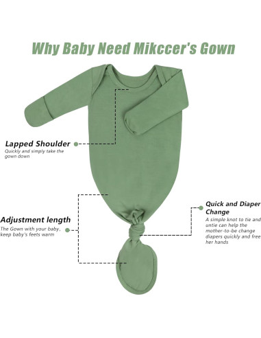 Vestido Anudado para Bebé 0-6 Meses Mikccer Azul Suave