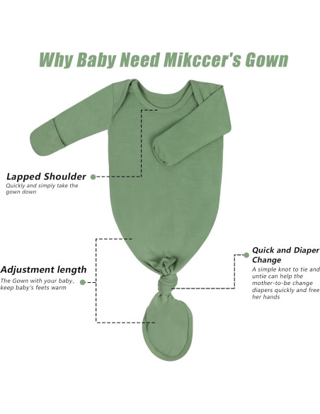 Vestido Anudado para Bebé 0-6 Meses Mikccer Azul Suave