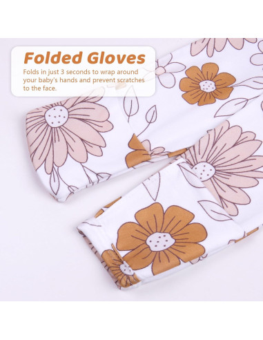 Vestido de Bebé Niña Recién Nacida Mikccer 0-6 Meses con Guantes