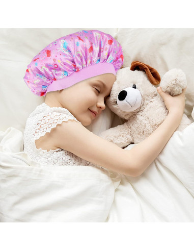 4 Gorros de Satén para Niños COCPOK - Diseño Unicornio