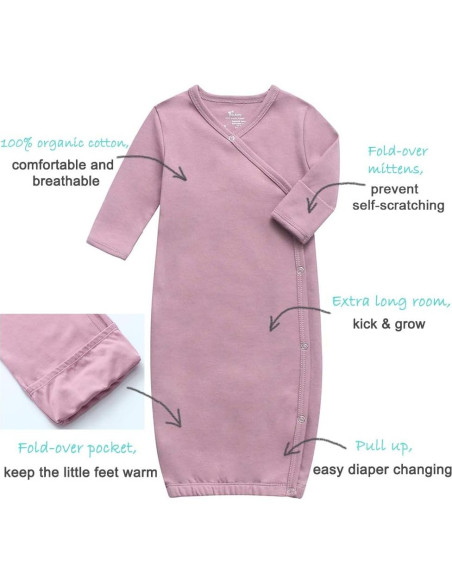 Bata de Kimono O2 BABY 100% Algodón Orgánico 0-3 Meses