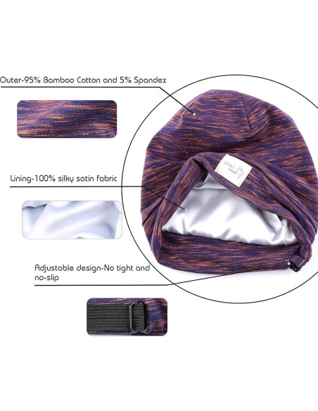 Gorro de Satén para Niños Sent Hair 4-10 Años Púrpura