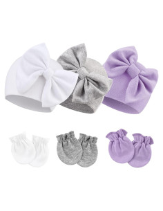Conjunto de Gorro y Manoplas para Bebés AQOKKA 0-6 Meses