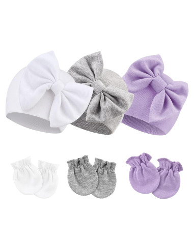Conjunto de Gorro y Manoplas para Bebés AQOKKA 0-6 Meses