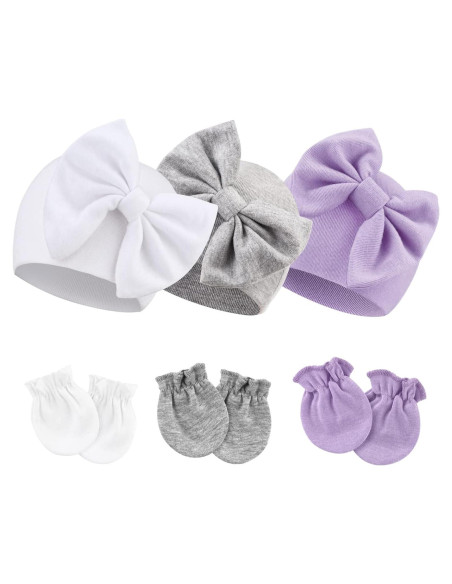 Conjunto de Gorro y Manoplas para Bebés AQOKKA 0-6 Meses