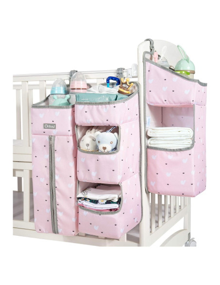 Organizador de Pañales Colgante Orzbow Rosa 7 Áreas Desmontable