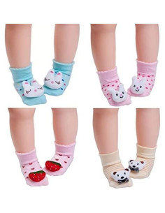 6 Pares de Calcetines Antideslizantes 3D para Bebés FedMois 2