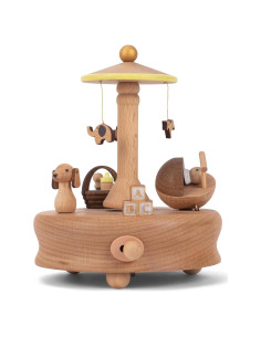 Figurita Musical de Madera Cottage Garden Bebé Durmiendo 15 cm