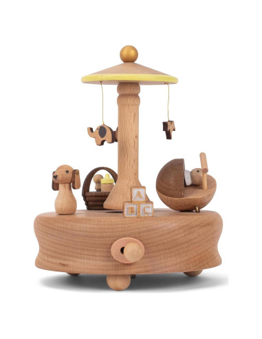 Figurita Musical de Madera Cottage Garden Bebé Durmiendo 15 cm