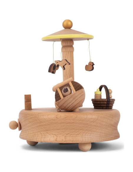 Figurita Musical de Madera Cottage Garden Bebé Durmiendo 15 cm