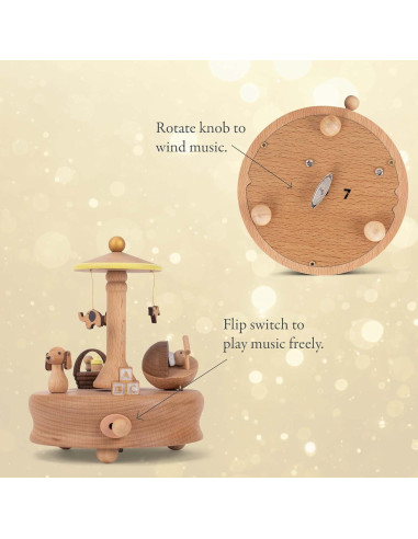 Figurita Musical de Madera Cottage Garden Bebé Durmiendo 15 cm