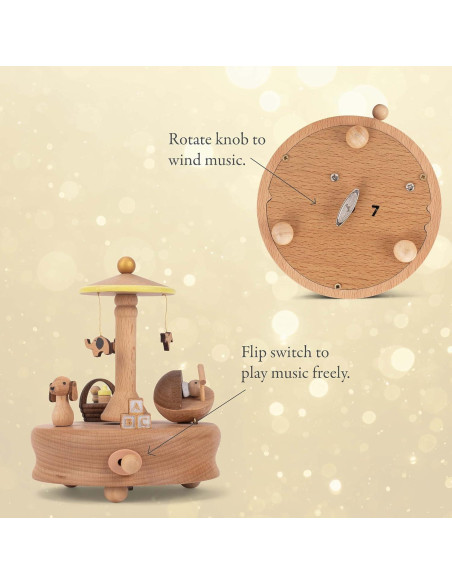 Figurita Musical de Madera Cottage Garden Bebé Durmiendo 15 cm