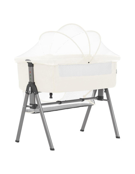 Cuna portátil Dream On Me Lotus Marfil, altura ajustable