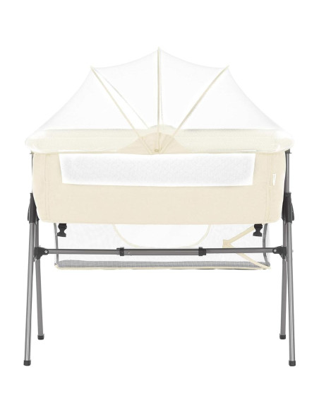 Cuna portátil Dream On Me Lotus Marfil, altura ajustable