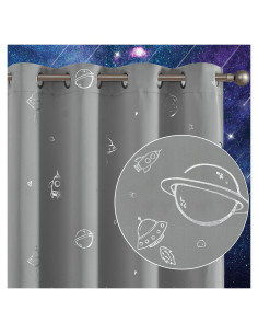 Cortinas Opacas Vangao 132x213 cm Espacio I Gris Set de 2