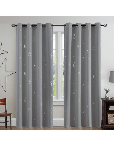 Cortinas Opacas Vangao 132x213 cm Espacio I Gris Set de 2