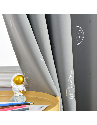 Cortinas Opacas Vangao 132x213 cm Espacio I Gris Set de 2