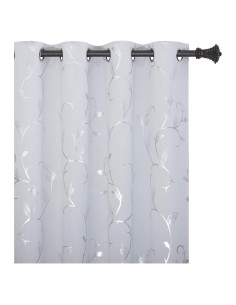 Cortinas Opacas Aisladas BUHUA 132x183 cm Gris Claro Juego de 2