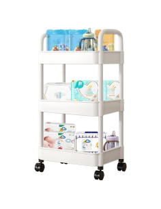 Cesta de Pañales Tfulad Blanca, Organizador Móvil 76.2 cm