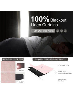 Cortinas Opacas QJmydeco Rosa Bebé 243.84 cm Juego de 2 2