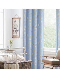 Cortinas Opacas Aislantes BUHUA 2 Paneles 132x213 cm Azul 2