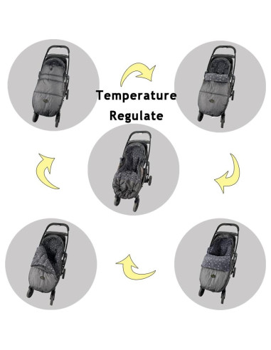 Saco de Silla de Paseo CozyMe Gris Melange Forro Polar