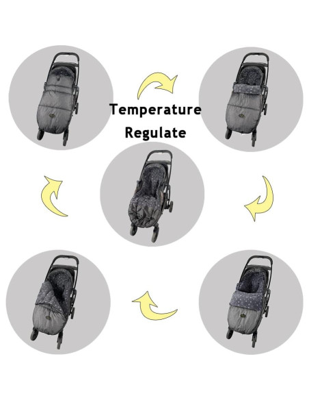 Saco de Silla de Paseo CozyMe Gris Melange Forro Polar