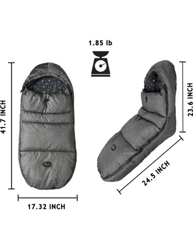 Saco de Silla de Paseo CozyMe Gris Melange Forro Polar