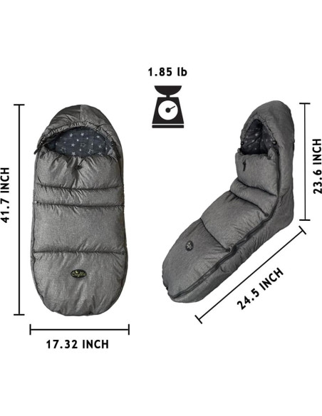 Saco de Silla de Paseo CozyMe Gris Melange Forro Polar