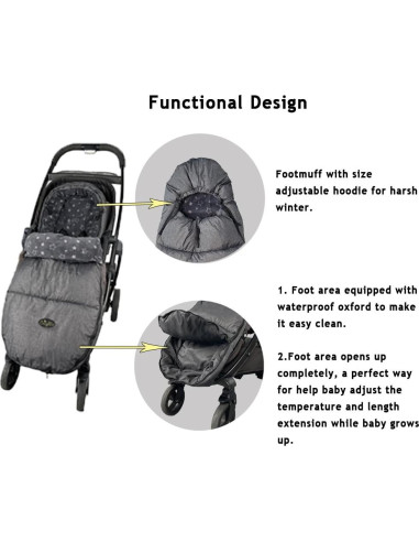 Saco de Silla de Paseo CozyMe Gris Melange Forro Polar