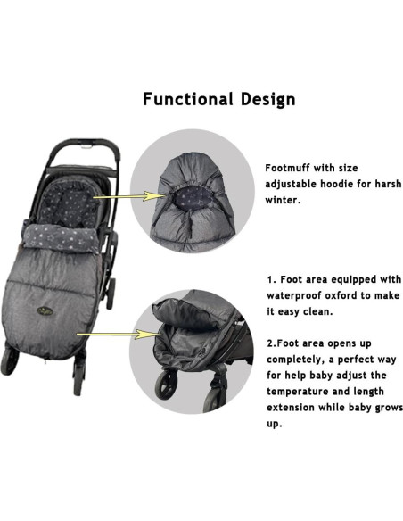 Saco de Silla de Paseo CozyMe Gris Melange Forro Polar