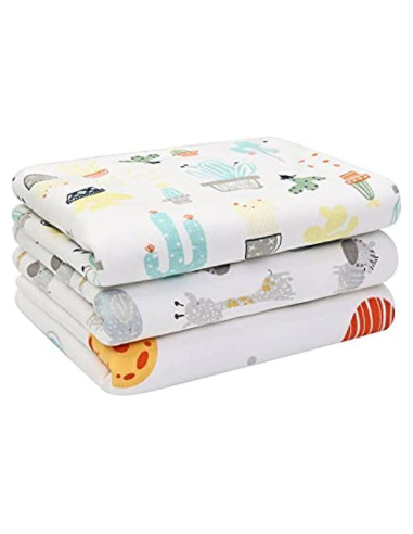 Almohadillas de Cambio para Bebé 3 Piezas Algodón Impermeable