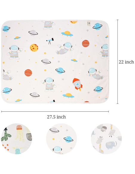 Almohadillas de Cambio para Bebé 3 Piezas Algodón Impermeable