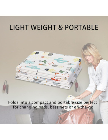 Almohadillas de Cambio para Bebé 3 Piezas Algodón Impermeable