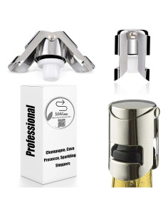 Tapones de Champagne BGMAX 3 Paquete Acero Inoxidable