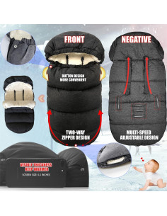 Saco de pies impermeable KERHAND para cochecito invierno 0-3 años 2