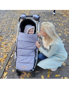 Saco de pies liuliuby CozyMuff gris 6M-4T para invierno 2