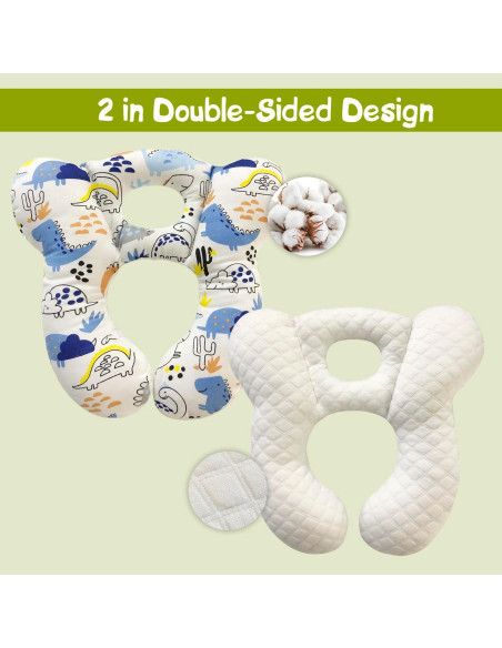 Almohada de Viaje para Bebés XIGGA 100% Algodón Suave 26x24.5cm