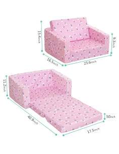 Sofá Cama para Niños MallBest Rosa/Rainbow 2 en 1 2