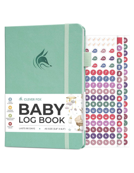 Diario de Alimentación y Sueño Clever Fox A5 Crema Menta