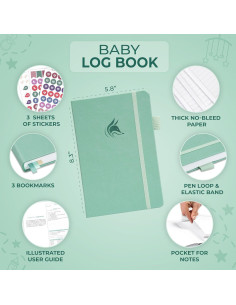 Diario de Alimentación y Sueño Clever Fox A5 Crema Menta 2