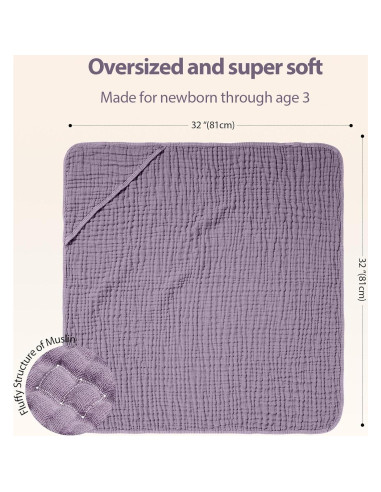 Toallas con Capucha Unnivoll para Bebés 81x81 cm - Paquete de 2