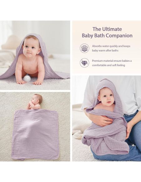 Toallas con Capucha Unnivoll para Bebés 81x81 cm - Paquete de 2