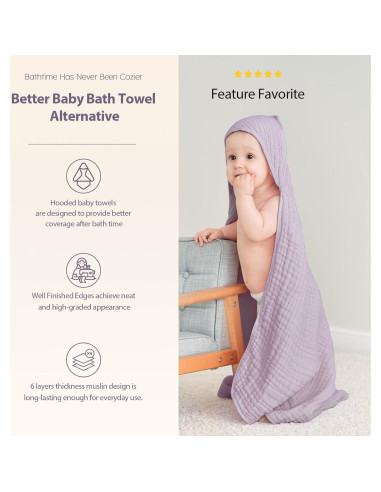 Toallas con Capucha Unnivoll para Bebés 81x81 cm - Paquete de 2