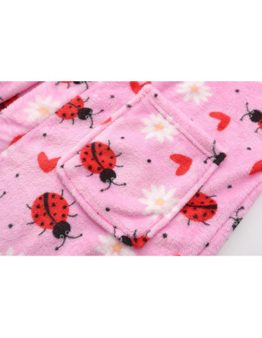 Bata de felpa con capucha para niñas FUNNYPAJA 5-6 años