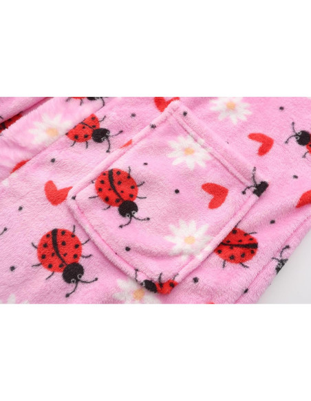 Bata de felpa con capucha para niñas FUNNYPAJA 5-6 años