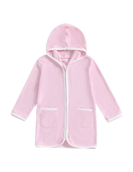 Cubierta de Baño de Toalla de Felpa Rosa para Niños 3-4T
