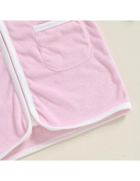 Cubierta de Baño de Toalla de Felpa Rosa para Niños 3-4T